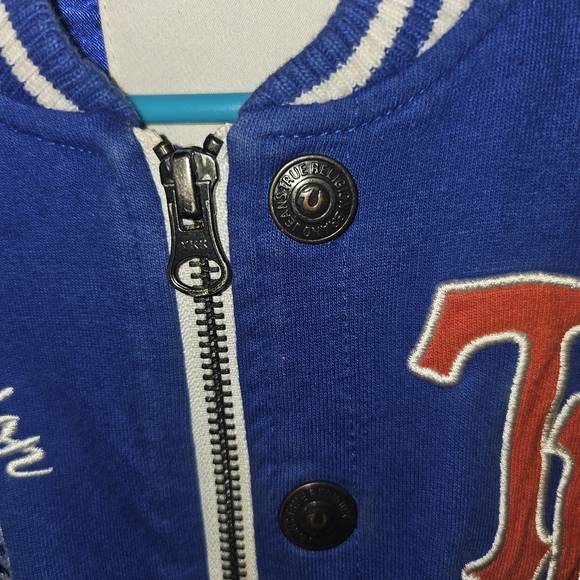 True Religion Blue and Gray Jacket with Red Accents - Picture 8 of 11